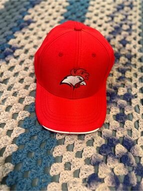 Red Baseball Cap with Embroidered Rooster Logo (Helsinki Roosters)